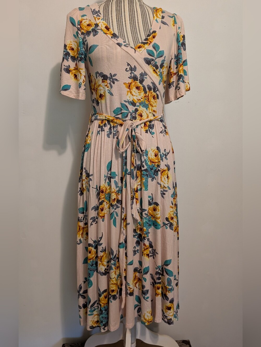 Ella Mara Floral Wrap Midi Dress Women Medium Nwot